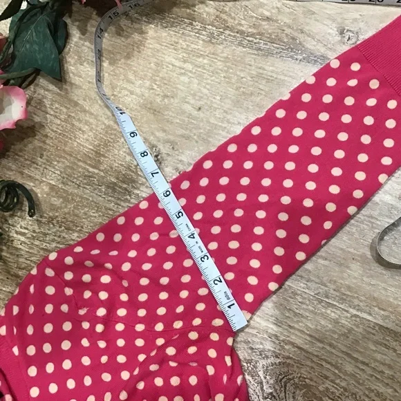 Spense Knits- Pink and Cream Polka Dot Sweater - Picture 10 of 12